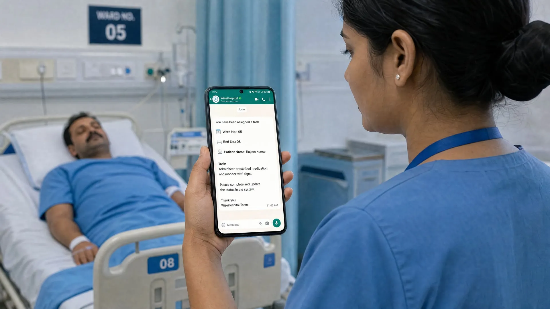 The nurse is notified